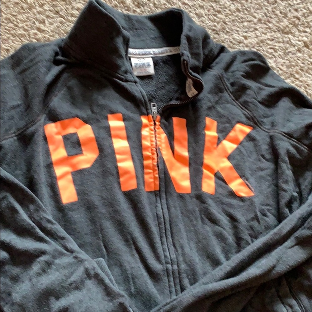 Gray and orange full zip